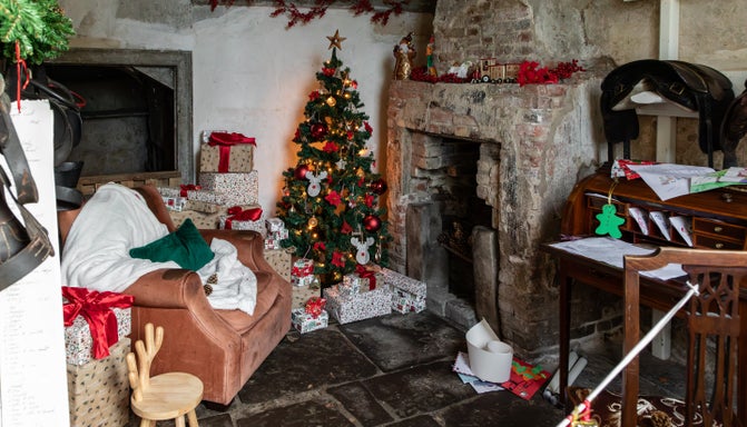 Inside Fathers Christmas' office at Gibside